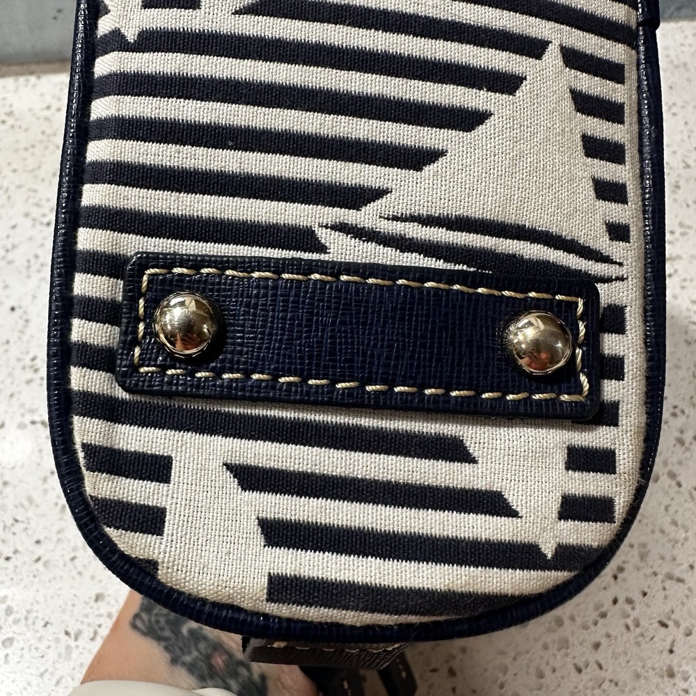 VTG DOONEY & BOURKE Navy White Sailboat Stripes Handbag Shoulder bag Mini Purse - Picture 8 of 16